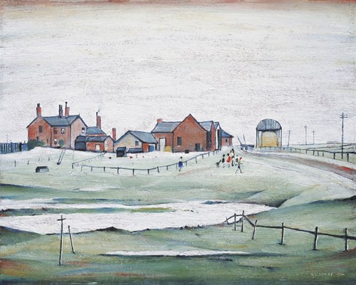 Landscape with Farm Buildings, 1954 - L.S. Lowry