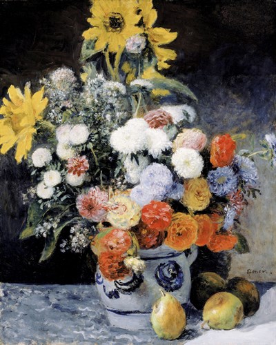 Mixed Flowers in an Earthenware Pot, c1869 - Pierre Auguste Renoir