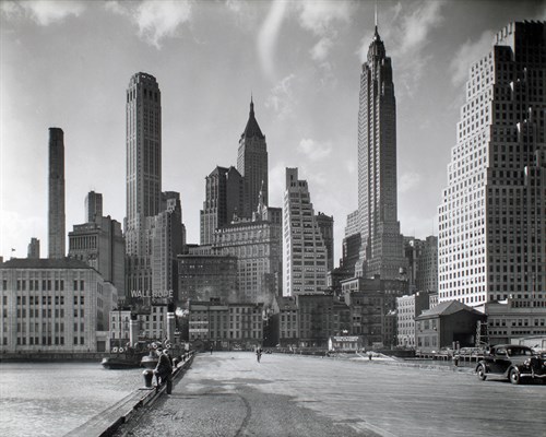 Manhattan Skyline - South Street and Jones Lane, Manhattan - Berenice Abbott