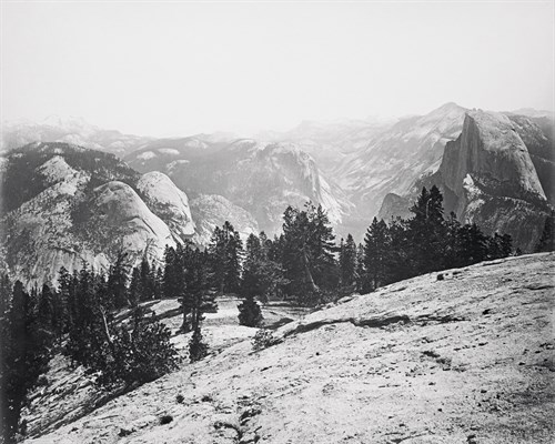 The Domes from the Sentinel Dome, Yosemite - Carleton E Watkins