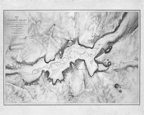 Map of Yosemite Valley - Carleton E Watkins