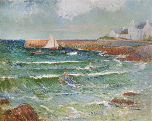 Baignade en mer a Lomener - Henry Moret