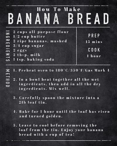 Rustic Recipe - Banana Bread - Tom Frazier