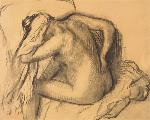 After The Bath, Woman Drying Her Hair - Edgar Degas