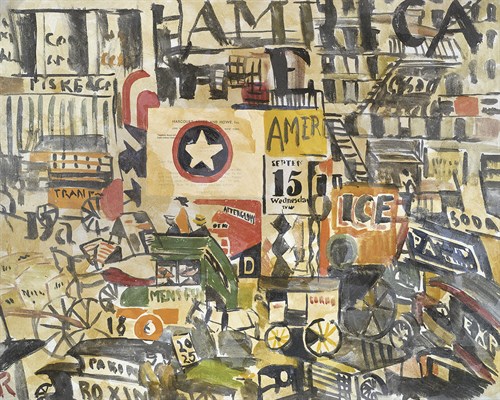 New York Street Scene - Joaquin Torres-Garcia