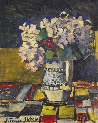 Still Life with Flowers, 1947 - Joaquin Torres-Garcia