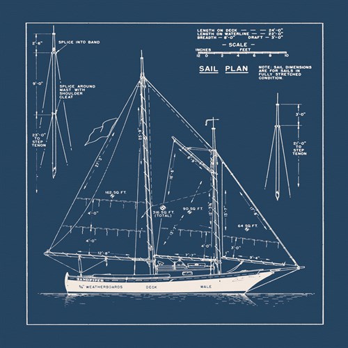 Nautical Blueprint I - The Vintage Collection