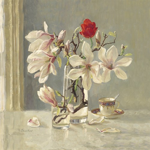 Magnolia and Red Tulip - Valeriy Chuikov