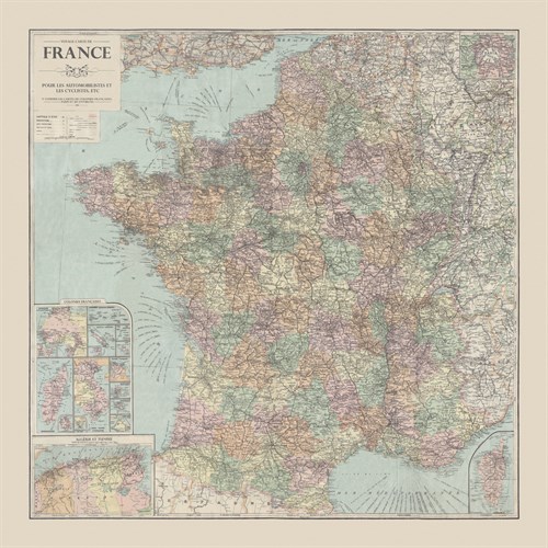 France Travel Map - The Vintage Collection