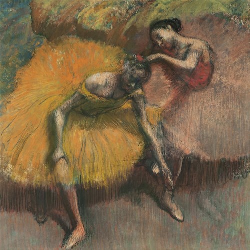 Two Dancers in Yellow and Pink - Edgar Degas