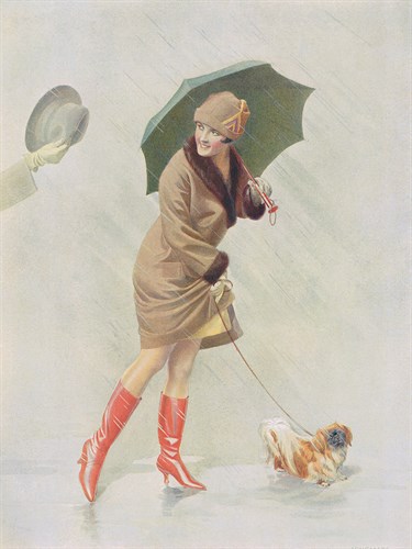 Girl with Boots and Dog - The Vintage Collection