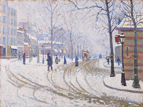 Snow, Boulevard de Clichy, Paris 1886 - Paul Signac