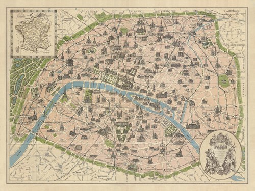 Vintage Paris Map - The Vintage Collection