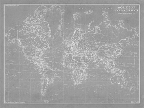 Explorer - World Map - Graphite - The Vintage Collection