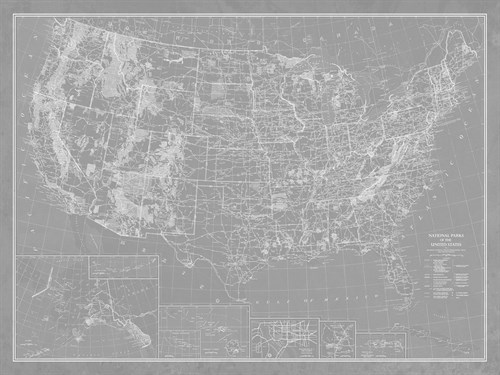 Explorer - USA Map - Graphite - The Vintage Collection