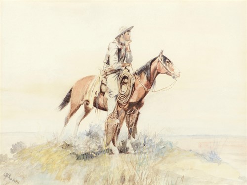 Cowboy on Horseback - Charles Marion Russell