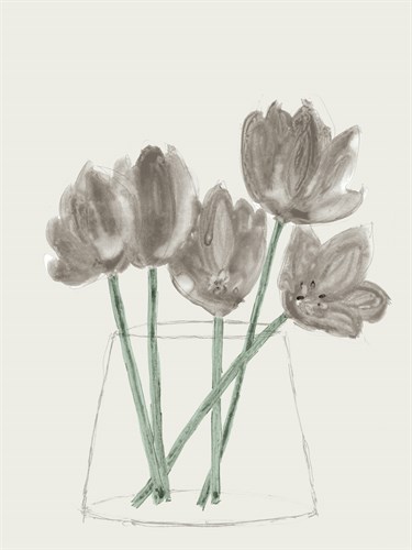 Hurricane Vase Florals - Neutral - Belle Poesia