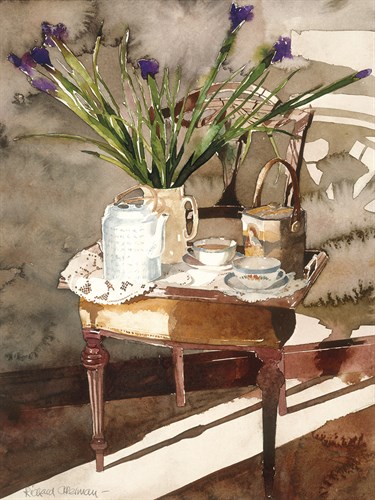 Tea Tray and Irises - Richard Akerman