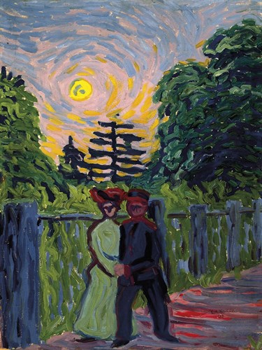 Moonrise - Soldier and Maiden - Ernst Ludwig Kirchner