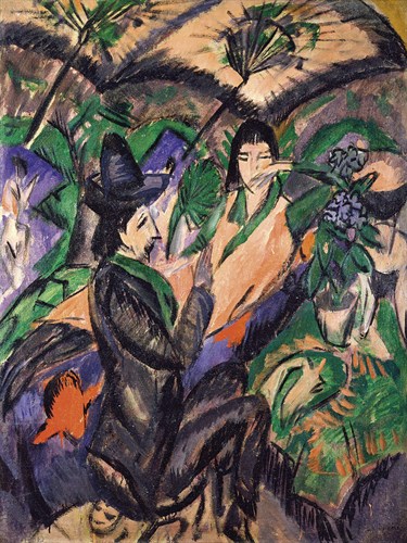 Couple under Japanese Umbrella - Ernst Ludwig Kirchner