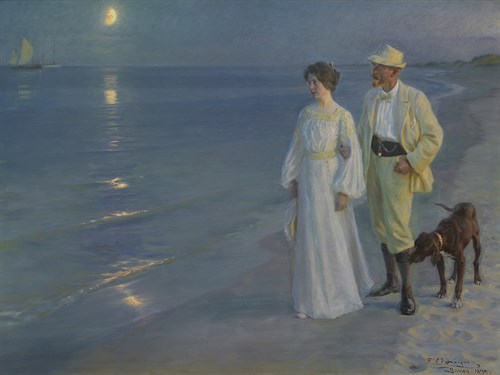 Summer Evening at Skagen Beach – The Artist and his Wife - Peter Severin Kroyer