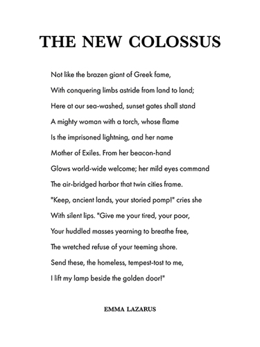 The New Colossus - Emma Lazarus