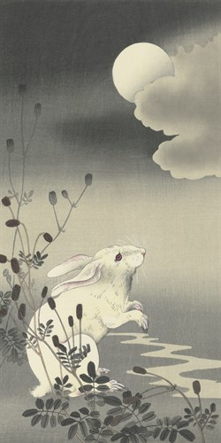 Rabbit at Full Moon - Ohara Koson