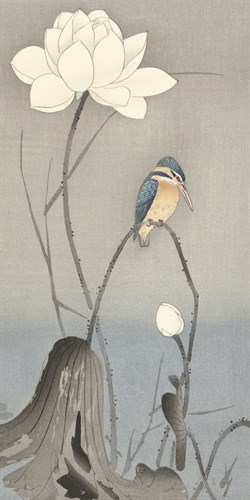 Kingfisher near Lotus Flower - Ohara Koson