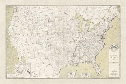 United States Outline Map - The Vintage Collection
