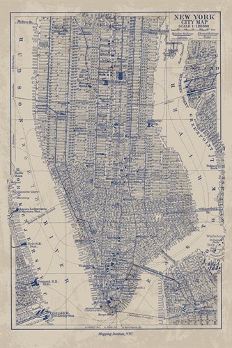Manhattan Map - The Vintage Collection