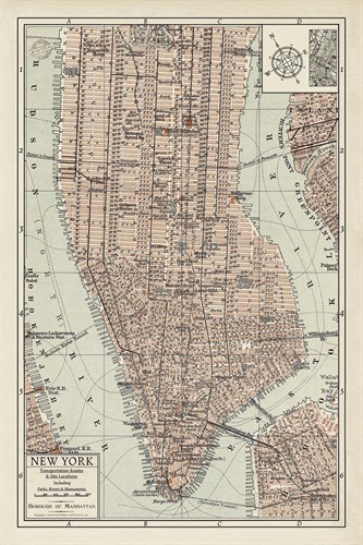New York Map - The Vintage Collection