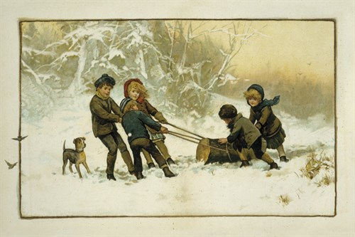 Children Pulling A Log - The Vintage Collection
