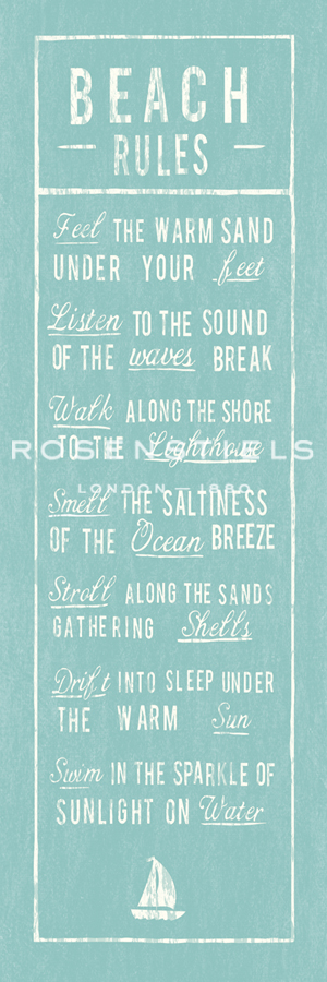 Beach Rules - Aqua - The Vintage Collection