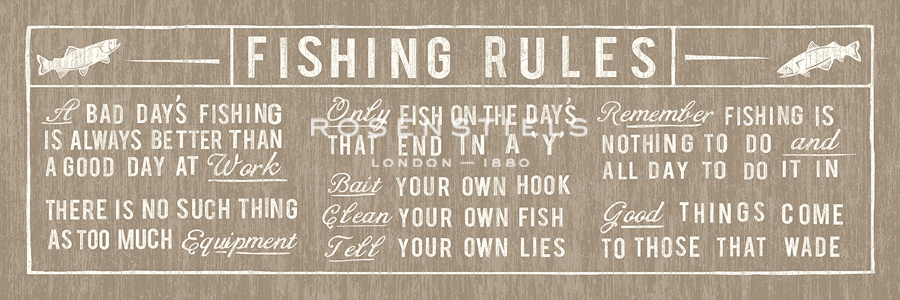 Fishing Rules Panelled - The Vintage Collection