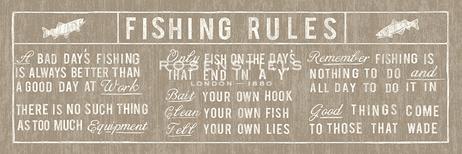 Fishing Rules Panel - The Vintage Collection