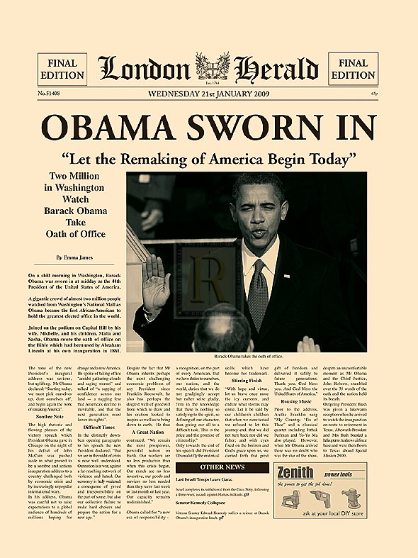 Obama Sworn In - The Vintage Collection