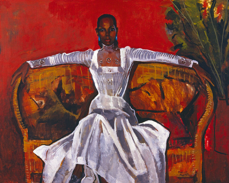 Sheila on a Rattan Settee, 1982 - Boscoe Holder