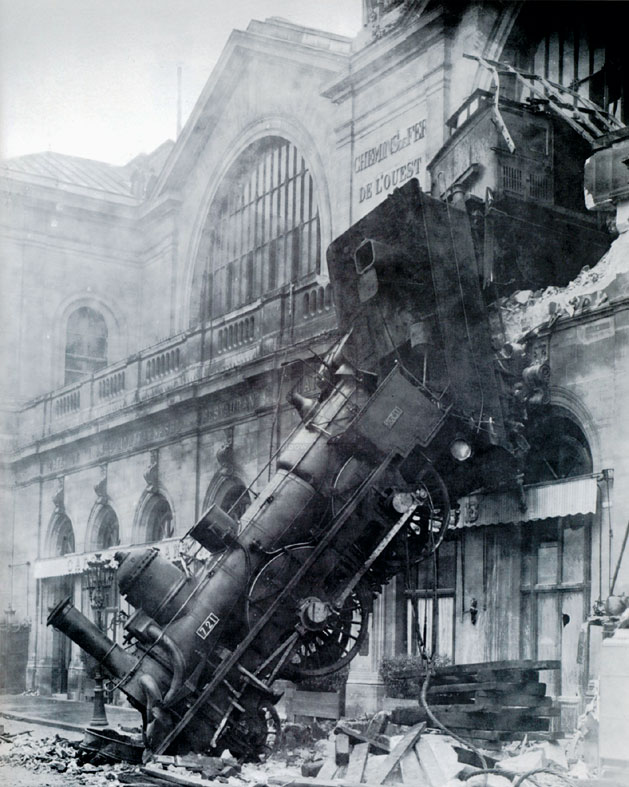 Train Wreck at Montparnasse, Paris, France 1895 - The Vintage Collection