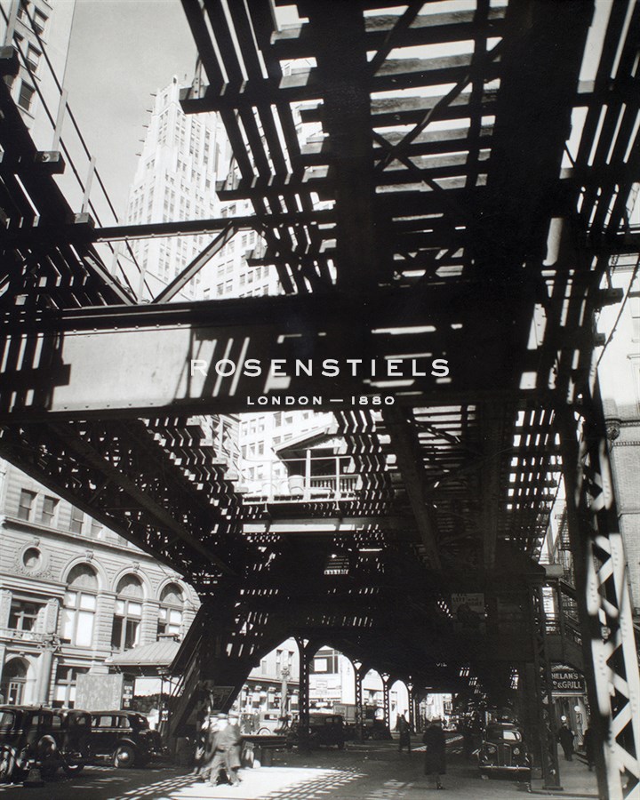 El' Second and Third Avenue Lines, Hanover Square and Pearl Street, Manhattan - Berenice Abbott