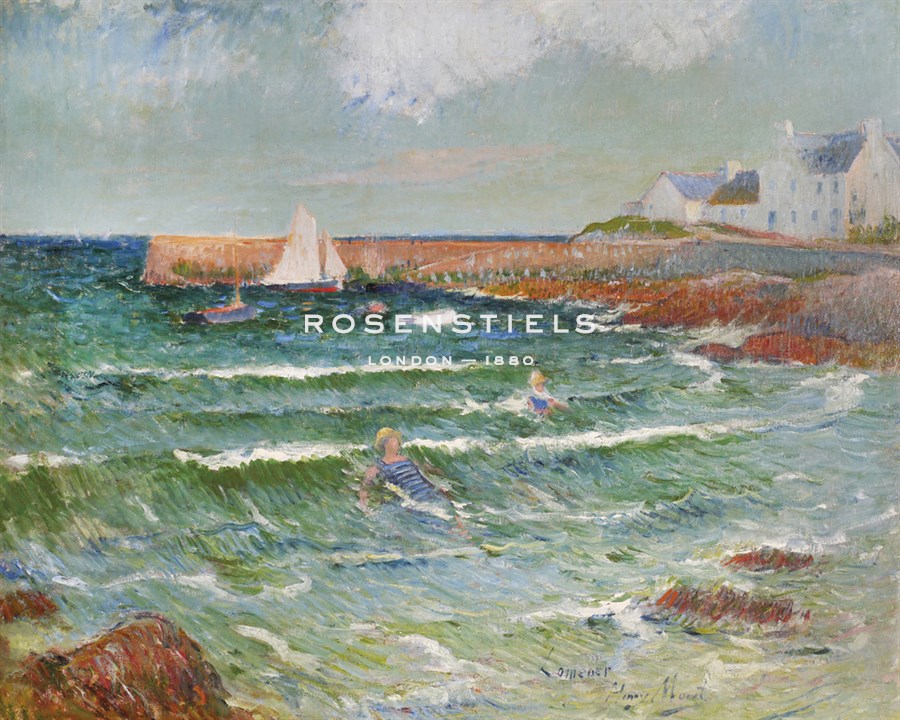 Baignade en mer a Lomener - Henry Moret