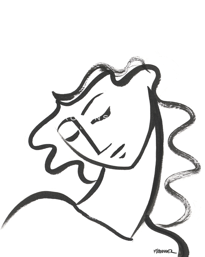 Linear Portrait - Contemplation - Marsha Hammel