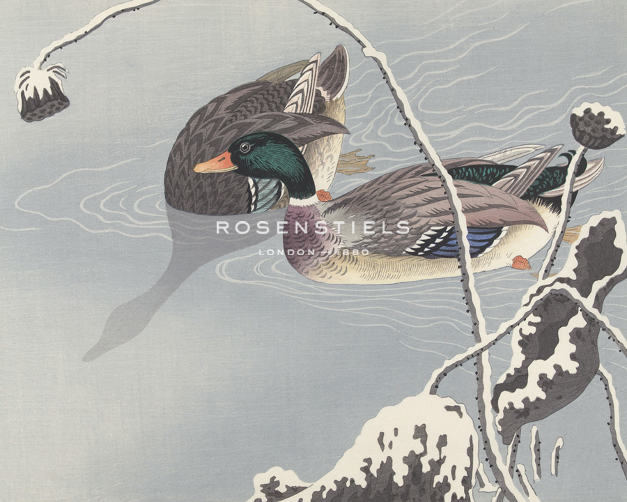 Two Ducks by Snowy Lotus - Ohara Koson