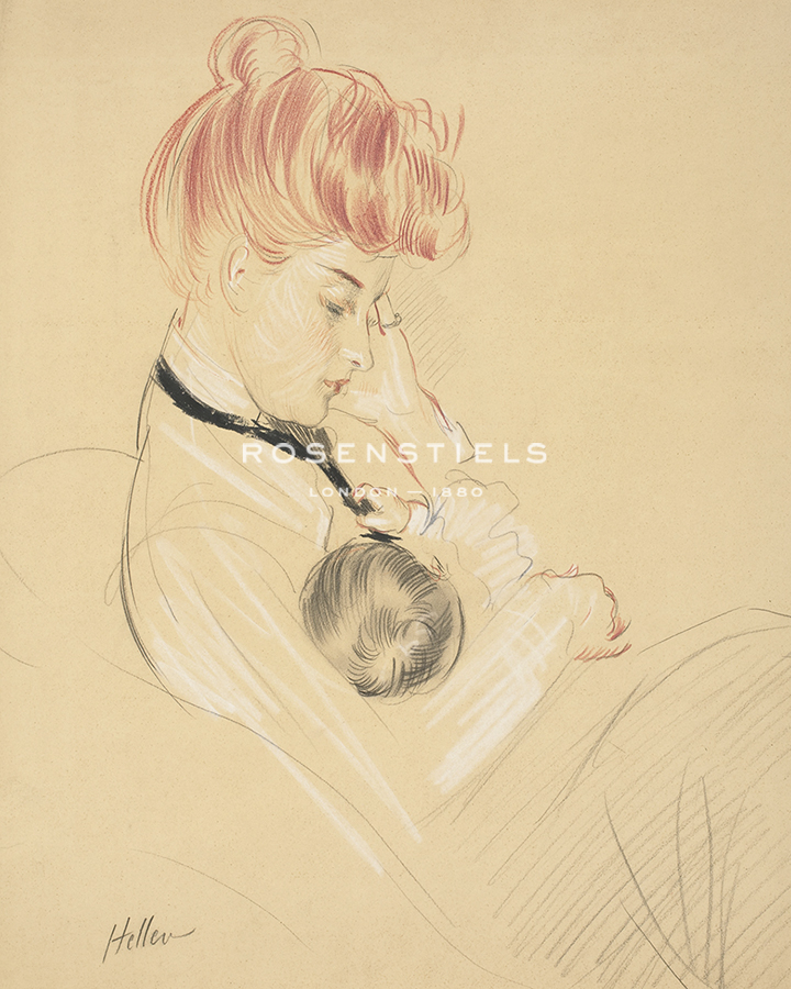 Madame Helleu Cradling Paulette in Her Arms - Paul Helleu
