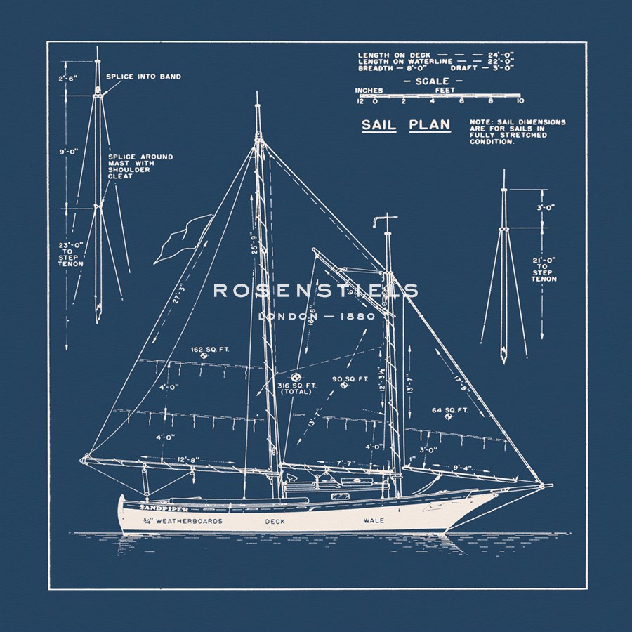 Nautical Blueprint I - The Vintage Collection