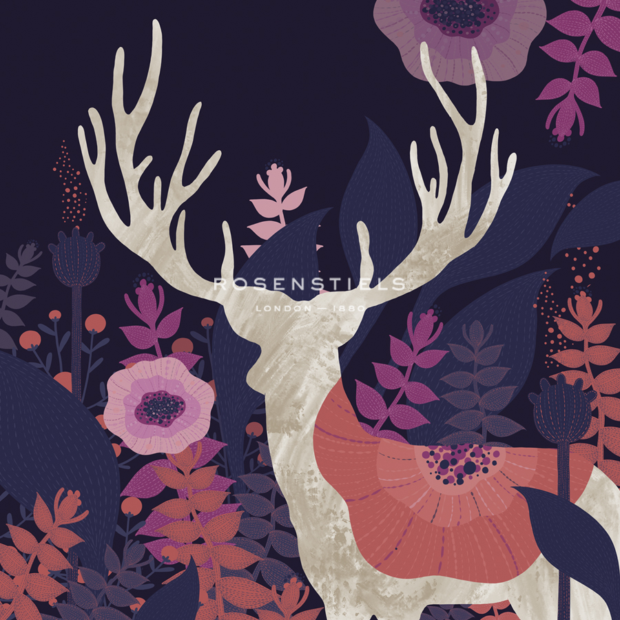 Woodland Floral - Deer - Larisa Hernandez