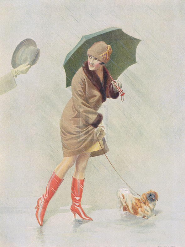 Girl with Boots and Dog - The Vintage Collection