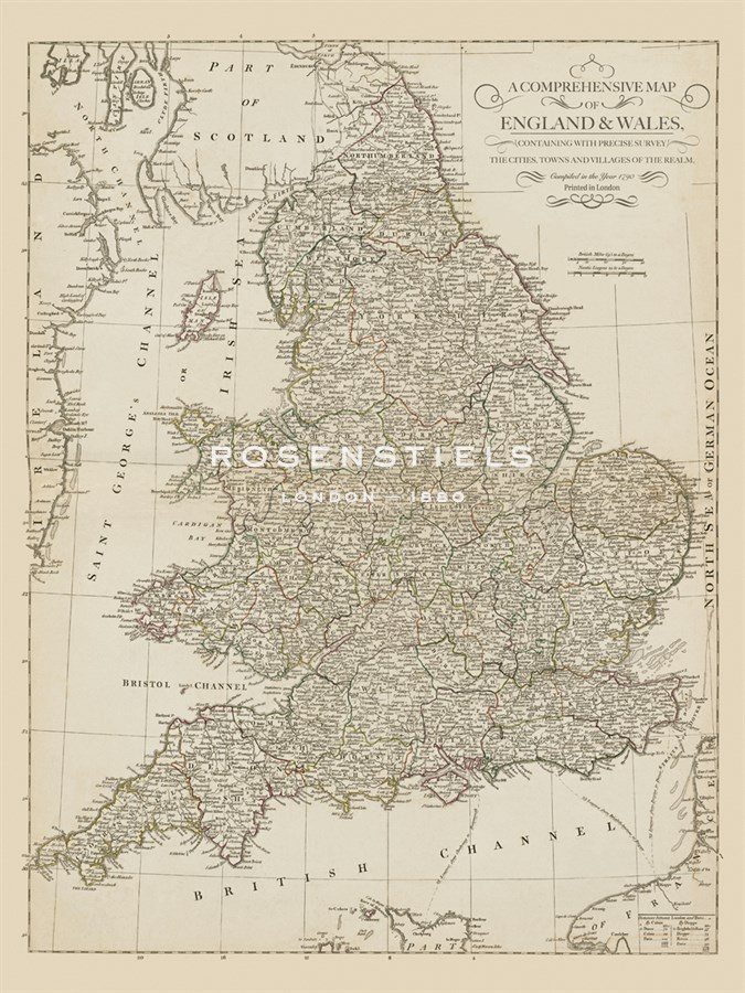 Map of England and Wales, 1790 - The Vintage Collection
