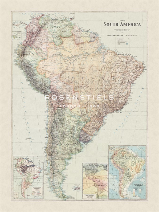 Map of South America - The Vintage Collection