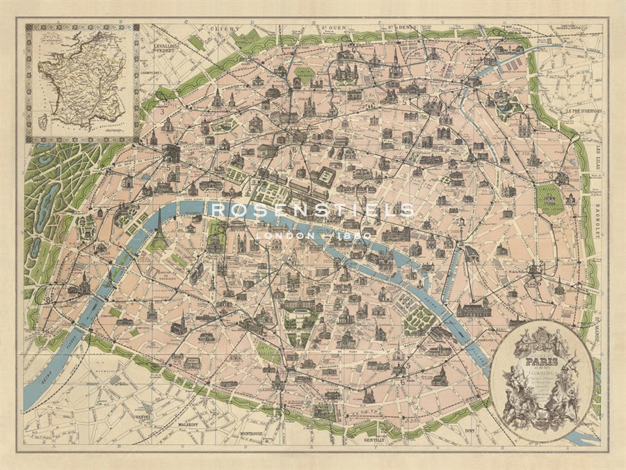 Vintage Paris Map - The Vintage Collection