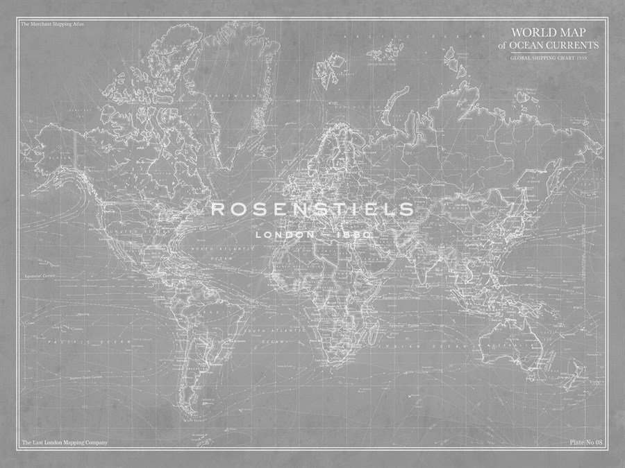 Explorer - World Map - Graphite - The Vintage Collection